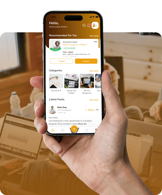 JobSeekk mobile application shown on a phone